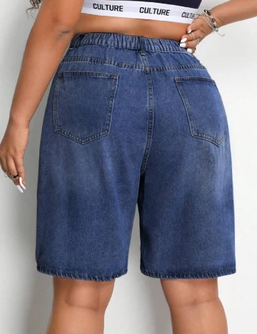 Pantaloni scurti SHEIN CURVE, albastru Albastru