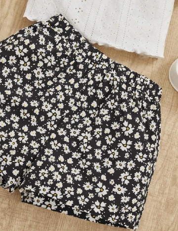 Compleu Shein Kids, alb/negru