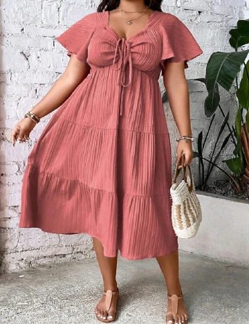 Rochie medie SHEIN CURVE, roz Roz