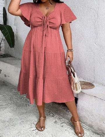 Rochie medie SHEIN CURVE, roz Roz