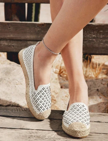 Espadrile SHEIN, alb Alb