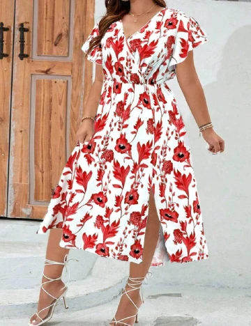 Rochie medie SHEIN CURVE, alb