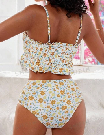 Costum de baie SHEIN, floral Floral print