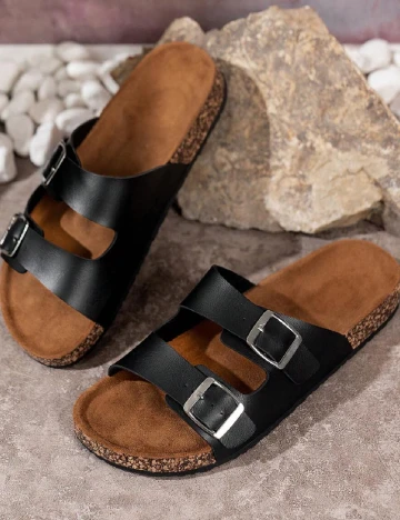 Slapi SHEIN, negru Negru