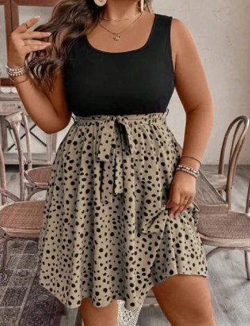 Rochie scurta SHEIN CURVE, negru/maro