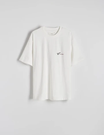 Tricou Oversize Reserved, ecru