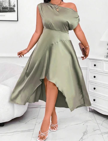 Rochie medie SHEIN CURVE, verde Verde
