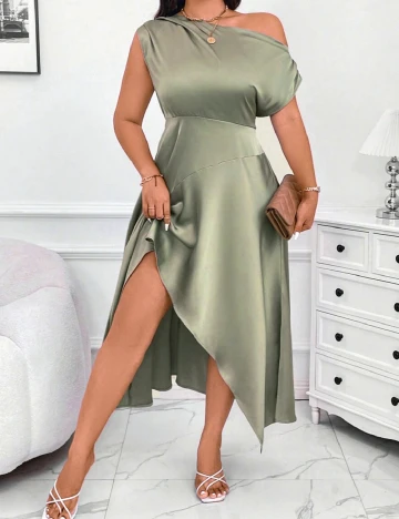Rochie medie SHEIN CURVE, verde Verde