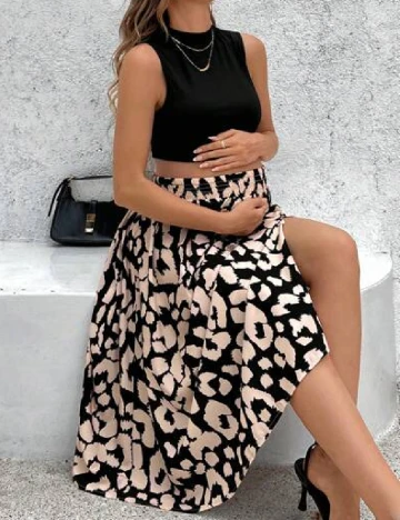 Compleu SHEIN Maternity, negru/crem Negru
