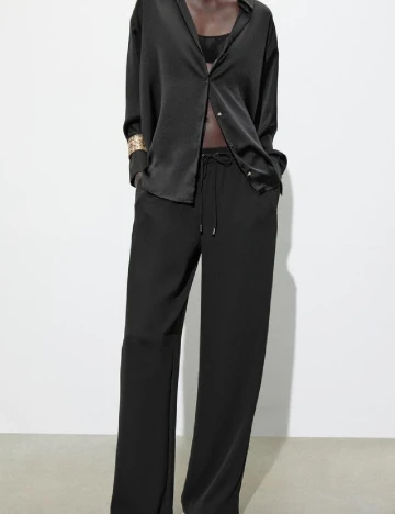 Pantaloni de pijama Zara, negru