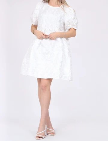 Rochie scurta Pieces, alb Alb