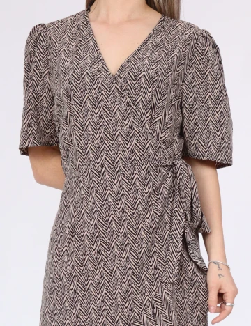 Rochie scurta Pieces, maro