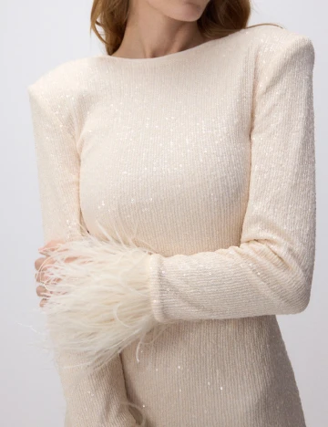 Rochie medie Reserved, crem
