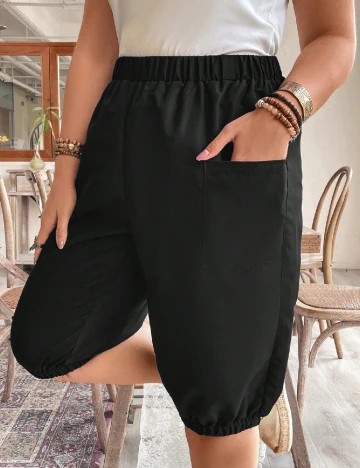 Pantaloni scurti SHEIN CURVE, negru Negru