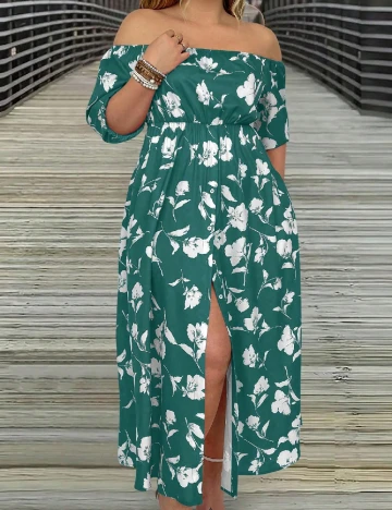 Rochie medie SHEIN CURVE, verde Verde