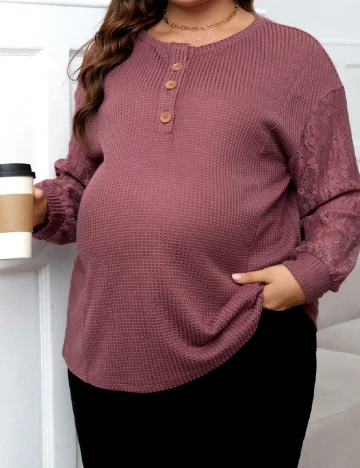 Bluza SHEIN Maternity Plus, roz pudra Roz