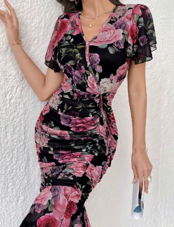 Rochie medie SHEIN, floral print Floral print