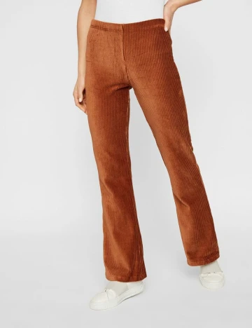 Pantaloni Pieces, caramiziu, S