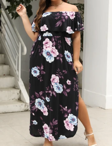 Rochie lunga SHEIN CURVE, negru Negru