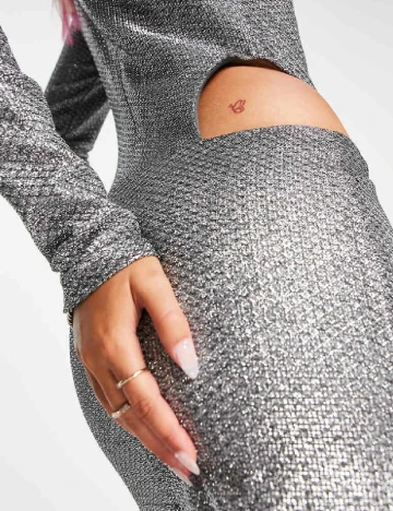 Rochie scurta KYO, argintiu