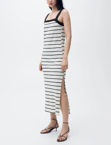 Rochie lunga Mango, ecru Alb