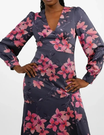 Rochie lunga Liquorish, floral print Floral print