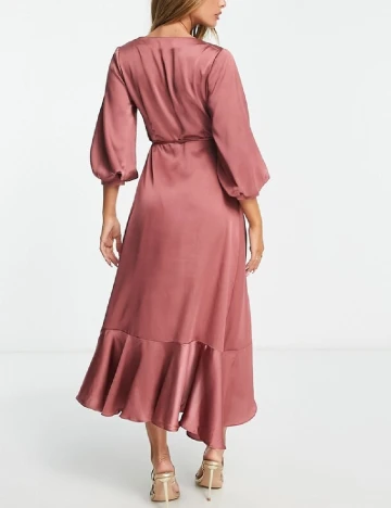 Rochie medie Liquorish, roz pudra inchis Roz