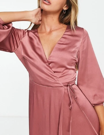 Rochie medie Liquorish, roz pudra inchis Roz