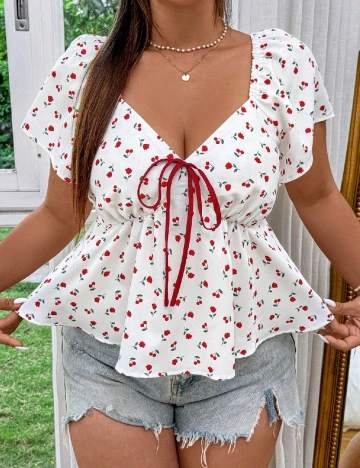 Bluza SHEIN CURVE, alb