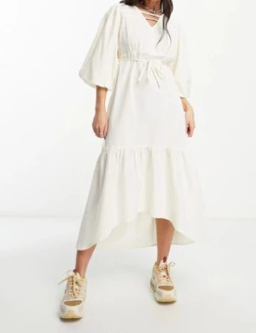 Rochie medie Native Youth, crem Crem