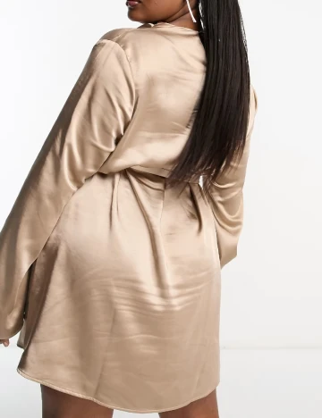 Rochie scurta Pretty Lavish Curve, maro deschis Maro