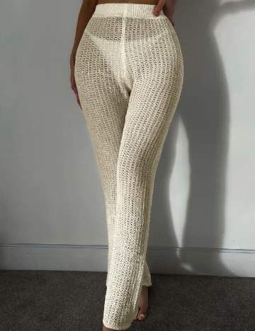 Pantaloni de plaja SHEIN, crem Crem