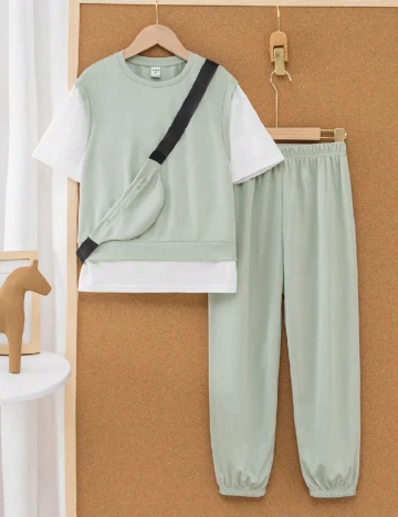 Compleu Shein Kids, verde Verde