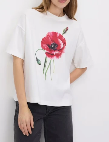 Tricou Reserved, alb Alb