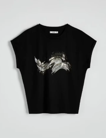 Tricou Reserved, negru