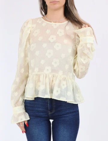 Bluza Pieces, galben Galben