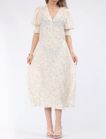 Rochie medie Vero Moda, crem Crem
