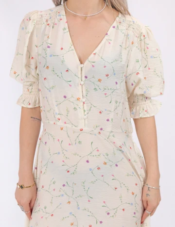 Rochie medie Vero Moda, crem Crem