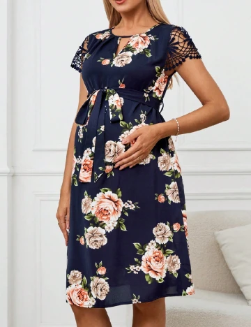 Rochie scurta SHEIN Maternity, bleumarin Albastru