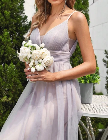 Rochie lunga Ever-Pretty, gri