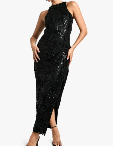 Rochie lunga Boohoo, negru Negru