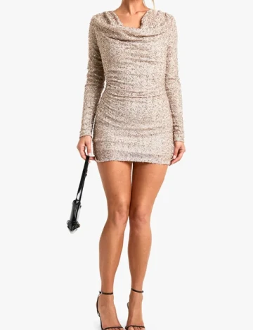 Rochie scurta Boohoo, bej