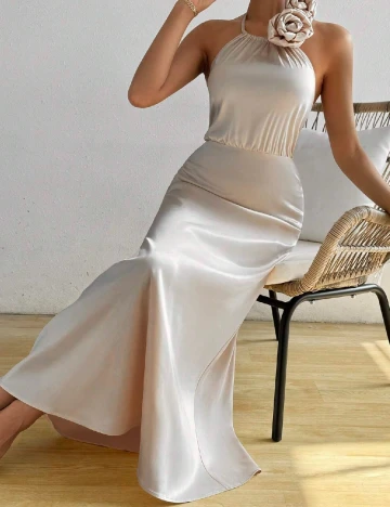 Rochie lunga SHEIN, crem