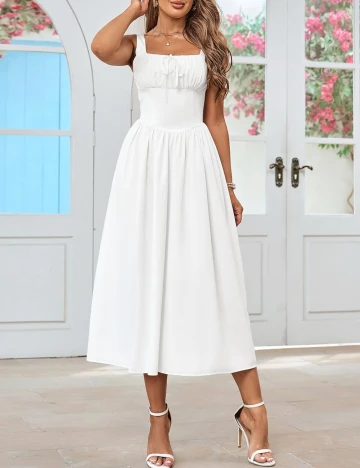 Rochie medie Parthea, alb