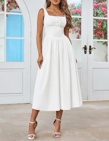 Rochie medie Parthea, alb