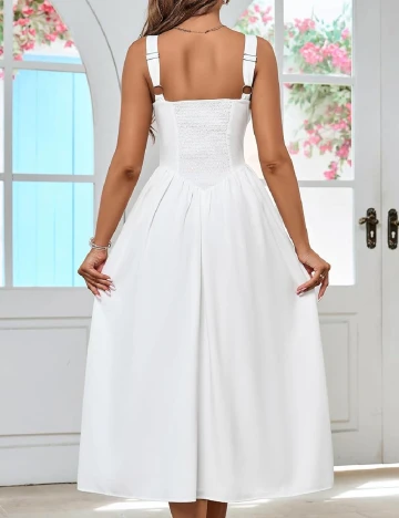 Rochie medie Parthea, alb