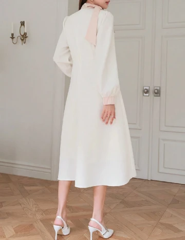Rochie medie Dazy, ecru Alb