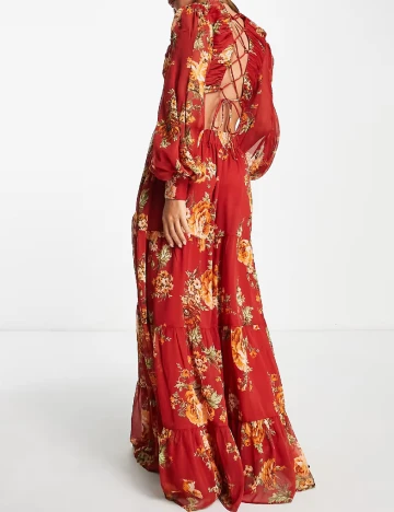 Rochie lunga ASOS Curve, floral print Floral print