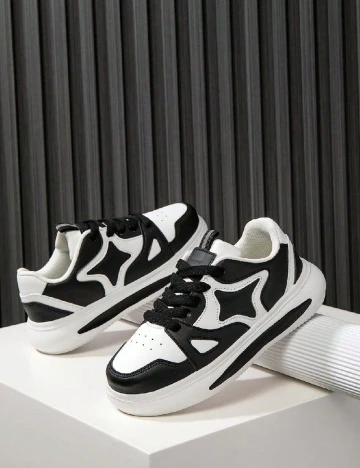Adidasi Shein Kids, alb/negru
