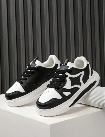 Adidasi Shein Kids, alb/negru
